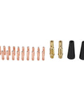 24Pc MIG Welding Consumables Kit With 0.030 And 0.035 Tips, Gasless Nozzles And Diffusers, Spatter-Reducing, For Lincoln Weld-Pak And Eastwood MIG
