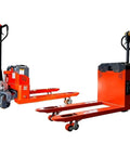 Heavy Duty Electric Pallet Jack With 6600 Lb Capacity Pro Grade Full Lithium Battery Powered Pallet Truck side view with forks
