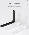 Real Deal Heavy Duty Floating Metal Shelf Brackets 2 Pack Black and White Colors Anti-Rust Design 11.8 X 15.7 Inches