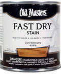 Fast Drying Interior Oil Based Wood Stain In Deep Dark Mahogany For Rapid Hardwood Makeovers in half pint can.