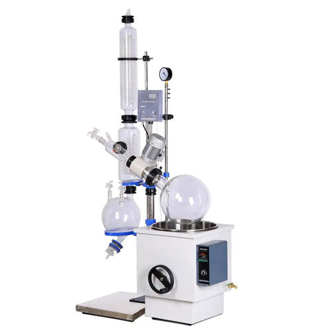 No Fuss Twenty Liter Rotary Evaporator Rig Paired With A Heavy Duty Vacuum Pump And Precision Minus Thirty Degree Celsius Cooling Chiller, laboratory equipment setup