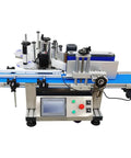 No-Nonsense Fully Automatic Round Bottle Labeling Machine Featuring Intuitive Touch Screen Controls And Smart Photoelectric Sensors for precise labeling.