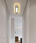 Modern Dimmable LED Chandelier Flush Mount Ceiling Light With Remote Control, hallway view with ambient lighting