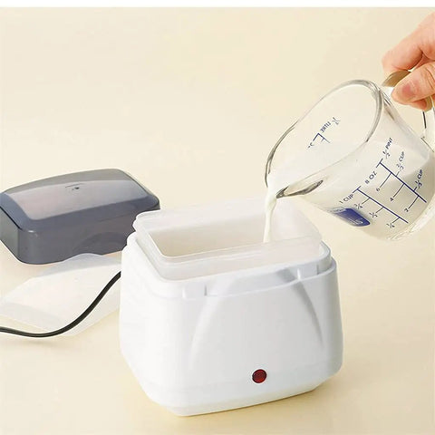 Dead Simple Compact Automatic Yogurt Maker With Food Grade Stainless Inner Pot And 360 Even Radiant Warmth For Smooth Homemade Dairy Culturing Right In Your Kitchen, pouring milk into yogurt maker.