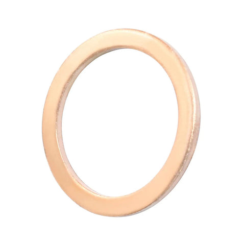 Top Shelf Copper Flat Washers 22 X 28 X 1.5mm Crimp Seal Discs for Drain Plugs with shiny copper finish.