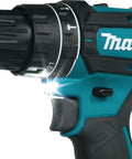Close-up of the Eighteen Volt Combo Drill Featuring Rock Solid Keyless Chuck Dual Gear Motor Up To Sixty Two Newton Meters Torque.