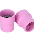 Premium 2 Piece Ceramic Welding Cups That Are A Total Game Changer For WP 9 20 And 25 Torch Series Tools; pink ceramic cups with mesh.
