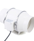 Heavy Duty Tubular Exhaust Ventilation Fan With All Copper Motor 110V smooth quiet operation, white tube exhauster with stable base.