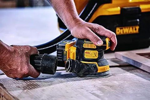 Person using 20V Max Brushless Orbital Sander Tool Only with Variable Speed Control 8000 to 12000 OPM on a wooden surface