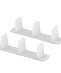 Heavy Duty Sliding Closet Door Bottom Guide Set Of 2 Rugged White Plastic Bypass Stabilizer For 1 3 8 Inch Panels on white background.