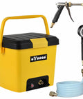 Compact Portable Pressure Washer With 5 Gallon Tank And 255 Psi For Easy Car Washes, shown with accessories.