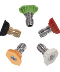 Twinkle Star pressure washer nozzle tips set of five, 1/4-inch quick-connect, assorted colors for multiple spray angles.