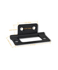 Solid Six Pack Bifold Cabinet Hinges In Sleek Black Iron Finish, showing dimensions and details for easy installation.
