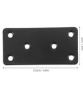Stainless Steel Flat Straight Brackets With Screw Holes Six Pack Heavy Duty Metal Joining Plates for cabinets and shelves close-up