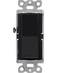 Claro On Off Light Switch 15 Amp Single Pole Black CA-1PS-BL Decorator Style front view