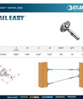 Swivel End Fittings For Cable Railings Five Thirty Second Inch 316L Marine Grade Stainless Steel with RailEasy Tensioner
