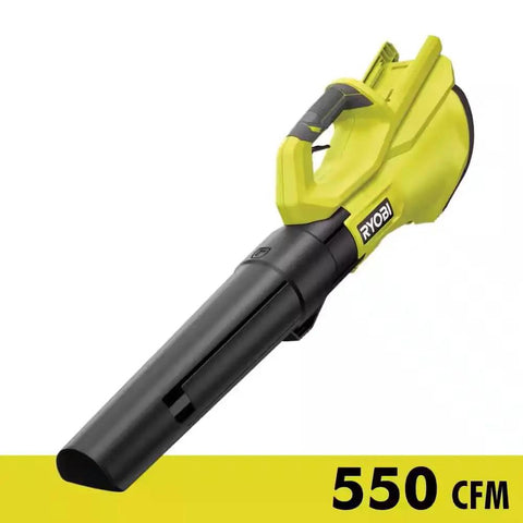Badass 40 Volt Cordless Leaf Blower With Variable Speed Dial, 120 MPH Gust And 550 CFM Blast, Tool Only, showing yellow handle and black nozzle.