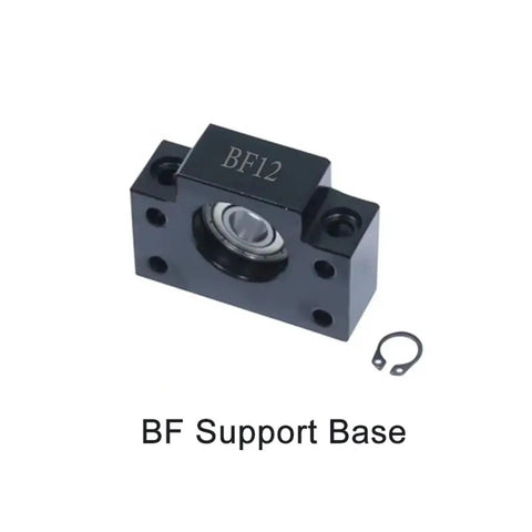 BF Support Base featuring a black metal design with a round bearing, perfect for CNC machines and support applications.