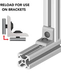 Slide In M8 T Nuts For 1.5 Inch, 40mm And 45mm Aluminum Extrusions, Steel ST50 With Zinc Finish, Installation on Bracket Visual