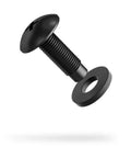 Close-up of 12 By 24 Rack Screws With Nylon Washers, 50 Piece Set For Server Racks, Carbon Steel, Black Zinc Chromate Finish, Phillips Head