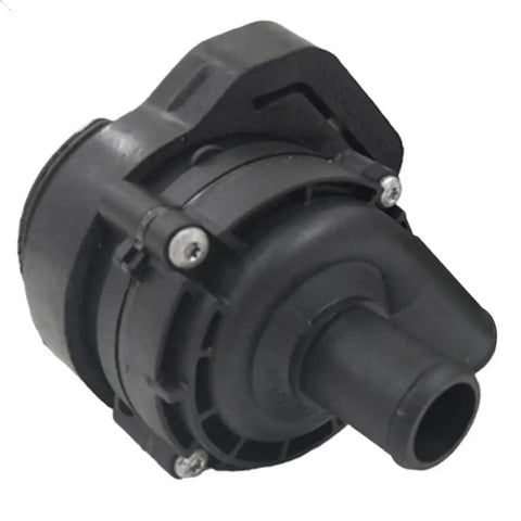 Drop In Auxiliary Coolant Pump For Electronic Cooling Systems Stop And Go Ready, side view with black plastic housing.