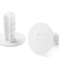 White plastic RG6 coax feed-through bushing with round wall grommet set (10-pack)