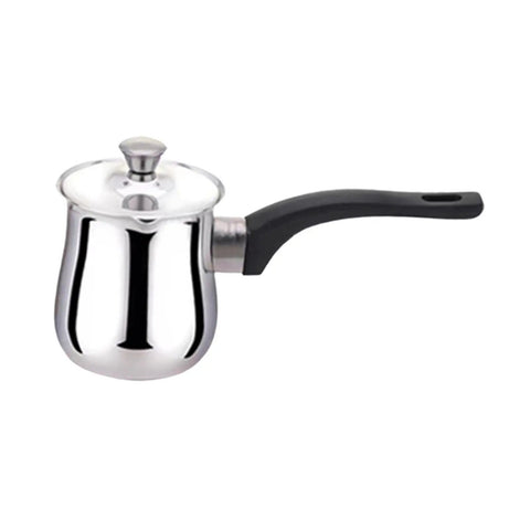 All In One Stainless Steel Turkish Coffee Pot Teapot And Chocolate Melting Pan 900ml Capacity For Coffee Milk Soup And More Great For Picnic Cafe Or Office Use front view