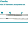 20 Inch Full Extension Drawer Slides, 5 Pairs, Side Mount, Ball Bearing, 100 Lb Capacity, Heavy Duty, Smooth Quiet Operation