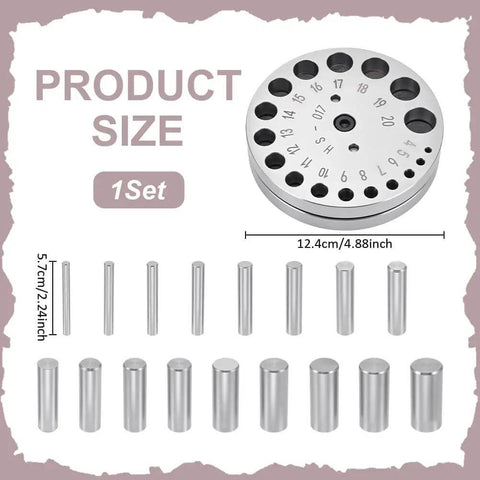 20 Size Steel Disc Cutter Set For Jewelry Making, Circle Cutter For Metal And Acrylic, includes disc cutter and punches.