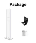 Badass EV Charger Cable Holder And Weatherproof Station Box For Outdoor Parking Spots Electric Vehicle Cord Protector package contents showing white holder, black bracket, and bolts.