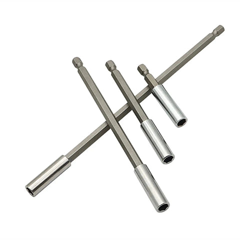 Premium Collet Chuck Holder Set With Hex Rod Shank For Lathes And Drill Beds Boosts Machining Precision On 60mm 100mm 150mm Or 200mm Bars, 3 hex rod shanks of varying lengths.