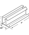 Heavy Duty Clear Vinyl Tub Shower Bottom Guide For Frameless Glass Doors Snap In Track Runner With Soft Glide Fins dimensions 1x3x1-3/8 inches