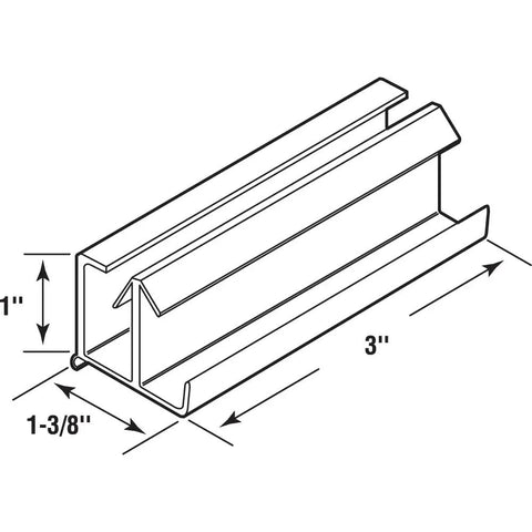 Heavy Duty Clear Vinyl Tub Shower Bottom Guide For Frameless Glass Doors Snap In Track Runner With Soft Glide Fins dimensions 1x3x1-3/8 inches