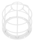 Heavy Duty Wire Lamp Shade And Bulb Guard Cage, Outdoor Weatherproof Protective Fixture Cover For Pendant Lights, white steel bulb guard