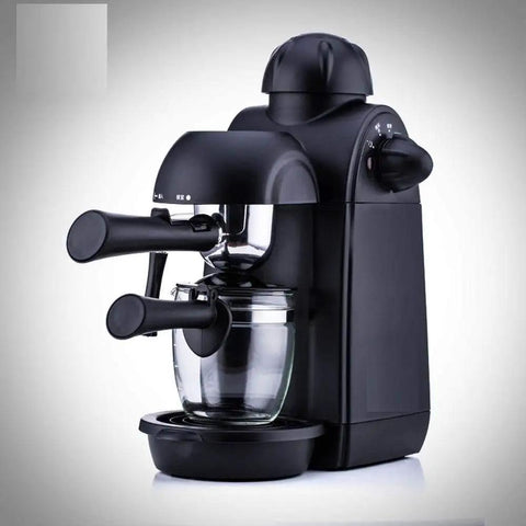 Level Up Your Coffee Game With This Semi Automatic Bean To Cup Machine featuring a black exterior and glass cup holder.