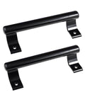 Two Piece 8 Inch Aluminum Alloy Sliding Door Handle Set, Modern Black Metal Pulls For Balconies, Bathrooms, Patios, Barns And More