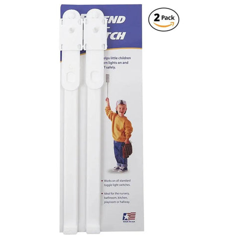 Kid Friendly Light Switch Extender Two Pack Fits All Standard Toggle Switches Made In USA with packaging