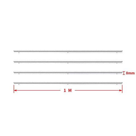 Galvanized Steel Gear Rack Set For Sliding Gates, 8mm Thick, 13.12 Ft Total Length, Four Pieces With Mounting Hardware
