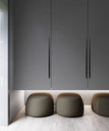 Matte Black Cabinet Pull Set 12.6 Inch Center Hole Modern Minimalist Zinc Alloy Drawer Handles For Wardrobe Cabinets Six Pack