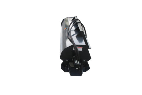 Front view of Beefy 72 Inch Rotary Tiller For Skid Steer Hydraulic Attachments Cultivator For Garden And Lawn Heavy Duty Quick Attach