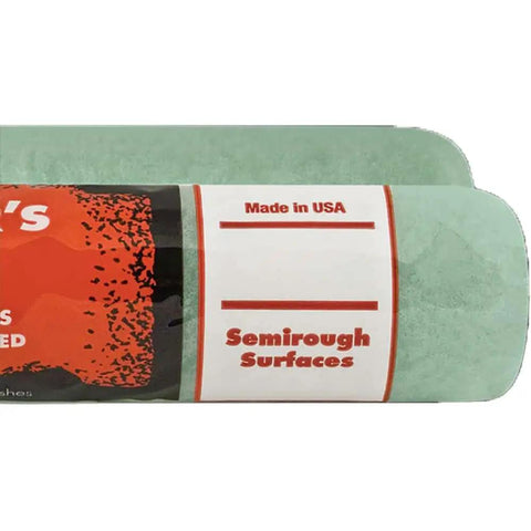 Thirty Six Pack Of 18 Inch Three Eighths Nap Mint Green Paint Roller Covers For Flat And Eggshell Wall Finishes With Tough Cores in packaging