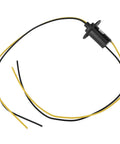 Heavy Duty Electrical Slip Ring 2 Wire Conductive Collector Ring 15A Per Ring 300mm Wire Length IP51 Rated For High Power Equipment And Industrial Accessories, black housing