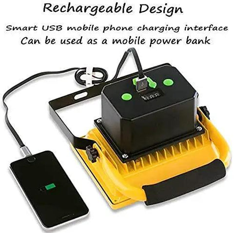 Rechargeable design of Spot Lighting Led Floodlight 500W 5000Lm Rechargeable Led Work Light with USB charging port.