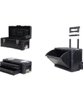 Rollin Tool Storage Chest For Garage And Shop Large Stackable Upright Trolley Toolbox With Removable Tray Mobile On Wheels