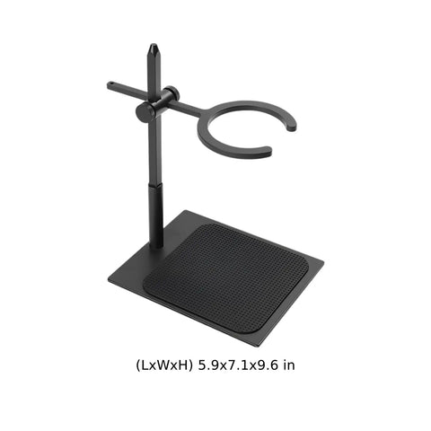 Adjustable Pour Over Coffee Stand Height Adjustable Aluminum Dripper Holder With Non Slip Base For Conical Filter Cups Compact Countertop Essential, black, 5.9x7.1x9.6 in.