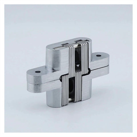 Concealed Cross Folding Door Hinge Set Heavy Duty Stainless Steel Built In Hidden Double Spring Hinge For DIY Furniture Doors 2 Pack Cerniera Color No1