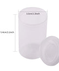 Clear 35mm Plastic Film Canister Set Of 20 With Lids For Storage And Organization Durable PP Jars image showing dimensions and lid detail