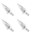 4 Pcs Spike License Plate Screws Set For Cars And Motorcycles Anti Theft Aluminum Fasteners With Spike Frame Bolts Silver Finish
