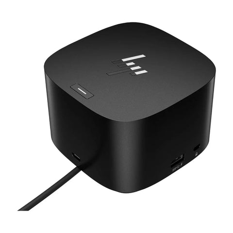Game Changing Thunderbolt G4 280W Dock With Built In Bluetooth Mini Speaker And Rock Solid Network Security close-up view showing USB ports and sleek design.