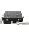 Dead Nuts Accurate Manual XY Axis Linear Stage 125X125mm Aluminum Sliding Table with precise control mechanism.